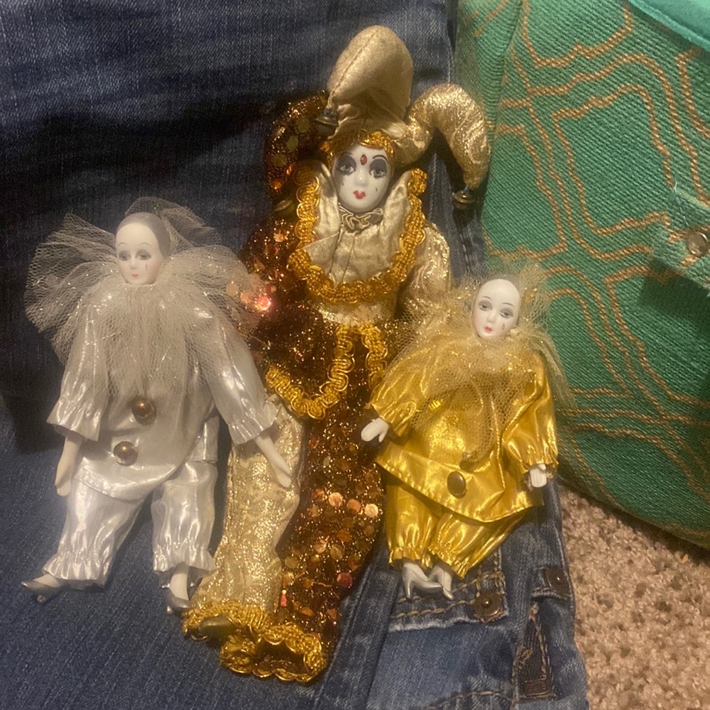 Porcelain jester dolls